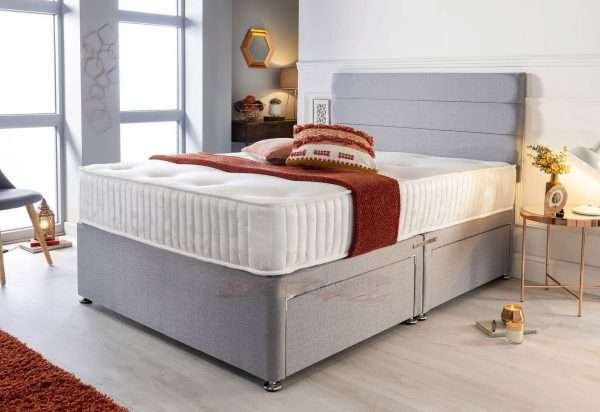 Elara Divan Bed with Mattress and Headboard Main bonzerbeds.co.uk