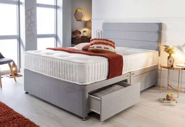 Elara Divan Bed with Mattress and Headboard Middle bonzerbeds.co.uk
