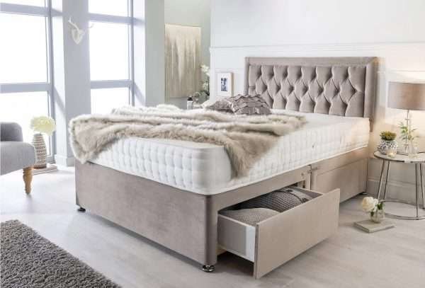 Eleonara Divan Bed with Chesterfield style Headboard 02 bonzerbeds.co.uk