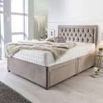 Eleonara Divan Bed with Chesterfield style Headboard Front bonzerbeds.co.uk