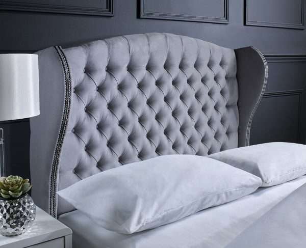 Griffin Upholstered Wingback Divan Ottoman Bed HB bonzerbeds.co.uk
