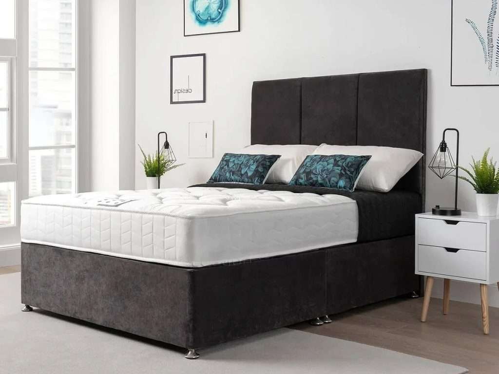 Helix Divan bed with Mattress and Headboard Front bonzerbeds.co.uk