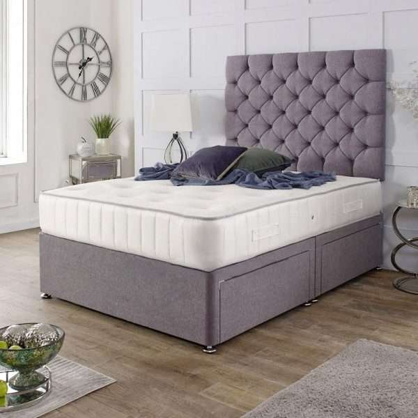 Kairo Divan Bed with Mattress and Headboard - Front bonzerbeds.co.uk