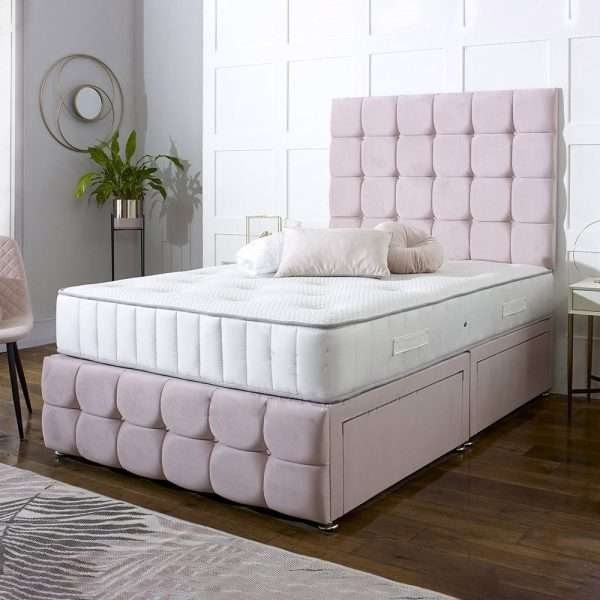 Lotus Divan Bed with Headboard and Mattress bonzerbeds.co.uk Main