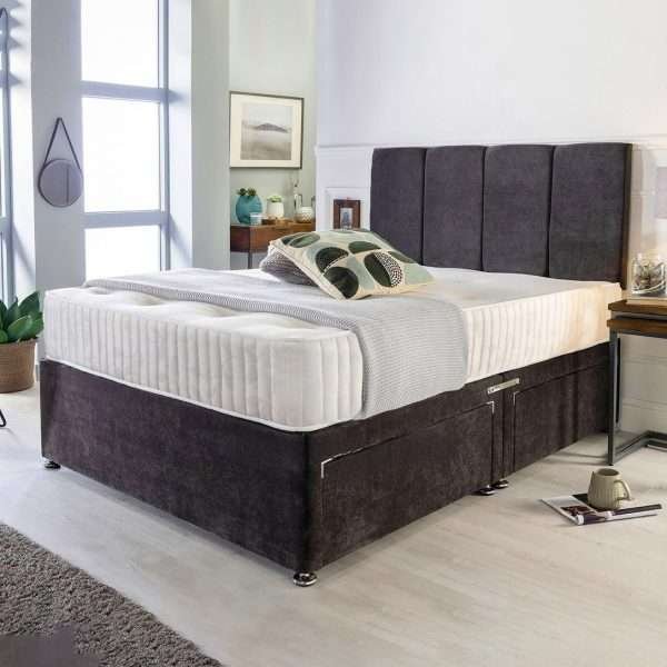 Milan Divan Bed set with Mattress and Headboard Thumb bonzerbeds.co.uk