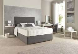 Noemi Divan Bed with Mattress and Plain Headboard bonzerbeds.co.uk