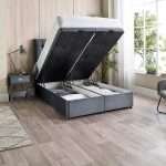 Omega Divan Ottoman Bed Open End lift front left - bonzerbeds.co.uk