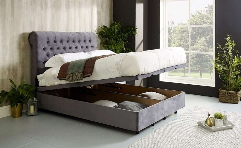 Sienna Sleigh Divan Ottoman Bed End Storage bonzerbeds.co.uk