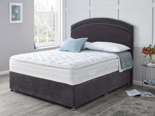 Veronique Divan Bed with Mattress and Curved Headboard bonzerbeds.co.uk