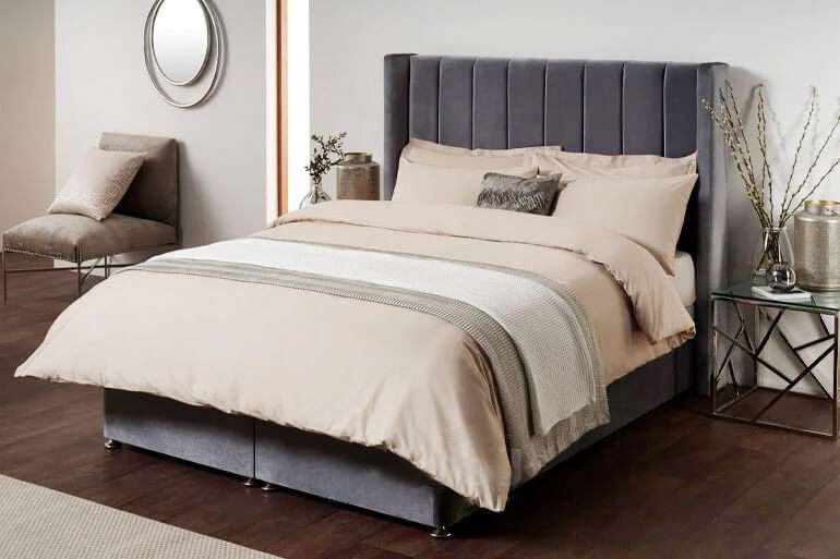 Xaviera Wingback Divan Ottoman Bed Main bonzerbeds.co.uk